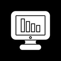 Bar Chart Glyph Inverted Icon vector