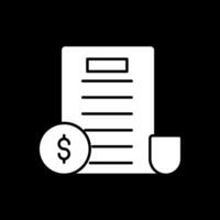 Bill Glyph Inverted Icon vector