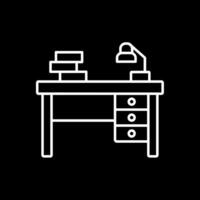 Desk Line Inverted Icon vector