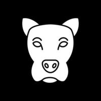 Dog Glyph Inverted Icon vector