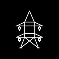 Electric Tower Line Inverted Icon vector