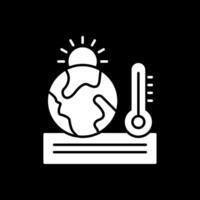 Global Warming Glyph Inverted Icon vector