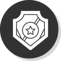 Police Badge Glyph Grey Circle Icon vector