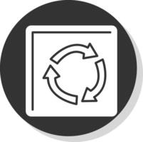 Roundabout Glyph Grey Circle Icon vector