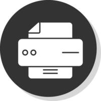 Printer Glyph Grey Circle Icon vector