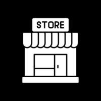 Store Glyph Inverted Icon vector