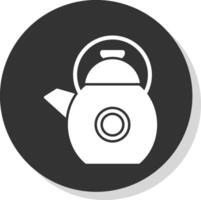 Kettle Glyph Grey Circle  Icon vector