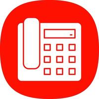 Telephone Glyph Curve Icon vector