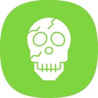 Skull Glyph Curve Icon vector