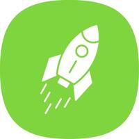 Rocket Glyph Curve Icon vector