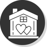 Sweet Home Glyph Grey Circle Icon vector