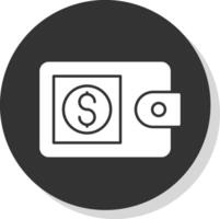 Wallet Glyph Grey Circle Icon vector