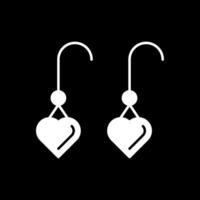 Earrings Glyph Inverted Icon vector