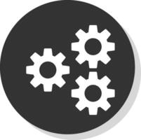 Setting Glyph Grey Circle Icon vector