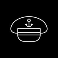 Captain Hat Line Inverted Icon vector