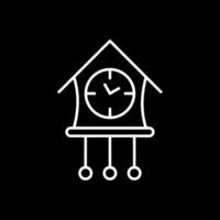 Cuckoo Clock Line Inverted Icon vector