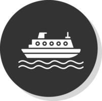 crucero glifo gris circulo icono vector