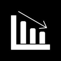 Line chart Glyph Inverted Icon vector