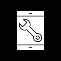 Mobilephone Support Glyph Inverted Icon vector