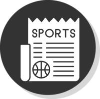 Sports News Glyph Grey Circle Icon vector