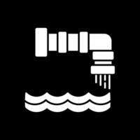 Water Pollution Glyph Inverted Icon vector