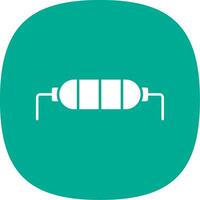 Resistor Glyph Curve Icon vector