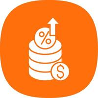 Interest Rate Glyph Curve Icon vector