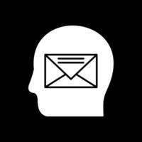 Email Glyph Inverted Icon vector