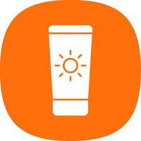 Sun Cream Glyph Curve Icon vector