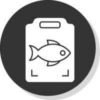 pescado Cocinando glifo gris circulo icono vector