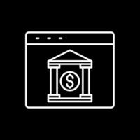 Internet Banking Line Inverted Icon vector