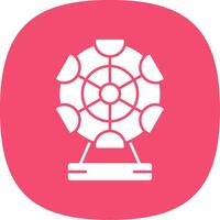 Ferris Wheel Glyph Curve Icon vector