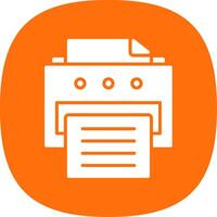 Printer Glyph Curve Icon vector