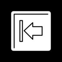 Left Arrow Glyph Inverted Icon vector