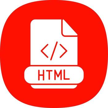 Html Glyph Curve Icon vector