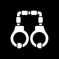 Handcuffs Glyph Inverted Icon vector