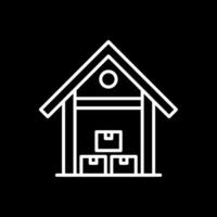 Warehouse Line Inverted Icon vector