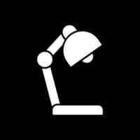 Desk Lamp Glyph Inverted Icon vector