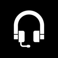 Headphones Glyph Inverted Icon vector