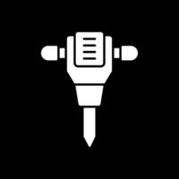 Jack Hammer Glyph Inverted Icon vector