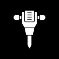 Jack Hammer Glyph Inverted Icon vector