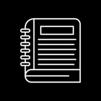 Notebook Line Inverted Icon vector