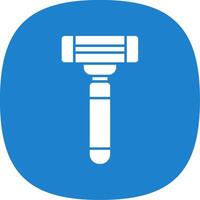 Razor Glyph Curve Icon vector