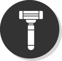 Razor Glyph Grey Circle Icon vector