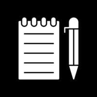 Notes Glyph Inverted Icon vector