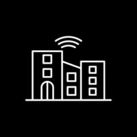 Smart City Line Inverted Icon vector