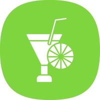 Cocktail Glyph Curve Icon vector