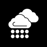 Cloud Glyph Inverted Icon vector