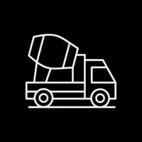 Concrete Mixer Line Inverted Icon vector