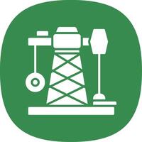 Oil Mining Glyph Curve Icon vector